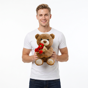 Regalo di San Valentino, <span class=keywords><strong>Orsacchiotto</strong></span> con Rosa 30cm, Taglia Media, Vendita all'Ingrosso, Campione Gratuito - Product Image 3