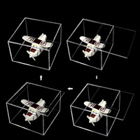 Boîte cube en acrylique à couvercle rabattable avec logo personnalisé Boîte de rangement en plexiglas transparent avec couvercle