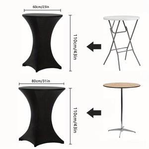Mantel Redondo Negro Moderno Antideslizante para Mesa de Cóctel, Ideal para Fiestas y Bodas, Éxito de Ventas Transfronterizo - Product Image 1