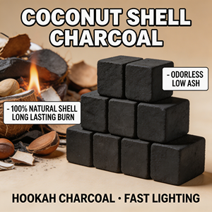 Charbon à chicha 100% naturel pur, mélange de noix de <span class=keywords><strong>coco</strong></span> et de bambou, briquettes, cendres blanches, inodore, charbon à chicha <span class=keywords><strong>coco</strong></span> - Product Image 1