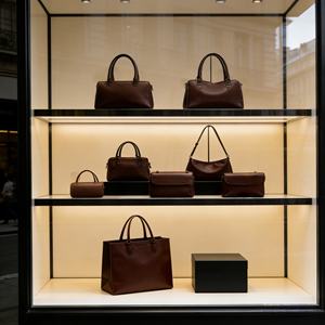 Bolso de Hombro de Ante Marrón con Ribete de Piel y Cierre de Palanca para Mujer, Novedad 2026 - Product Image 2