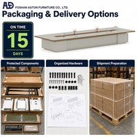 Bureau de conférence Aston, grande table de salle de réunion avec boîte de câblage centrale, plusieurs couleurs disponibles pour les réunions d'entreprise