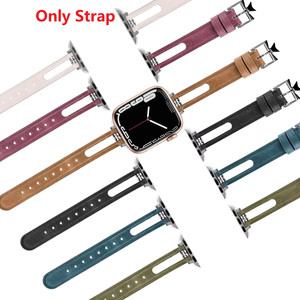 Bracelet de montre en cuir en gros pour Apple Watch Series 11/10 42mm 46mm Ultra 49mm SE 44mm, bracelet ajouré à double perles - Product Image 2