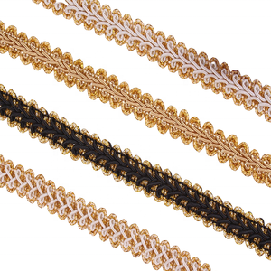 Fancy 12mm 15mm Polyester vàng bạc lurex bện Băng Gimp vỏ sò biên giới gallon Gotta Ấn Độ pakistani Mỏng Ren TRIM - Product Image 2