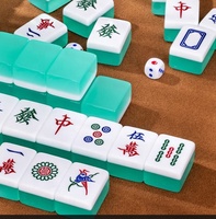 Jeu de Mahjong Funky Trade Transparent Jelly Turquoise, Tuiles de Mahjong Chinoises en Acrylique Premium Sculptées à la Main, Options de Rangement Portables