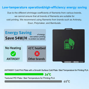 Placa Antinsky Cold PEI para Creality K2 Plus, Placa Cold PEI de 370*370mm, Superficie Lisa de Doble Cara, Fácil Extracción de Modelos, Impresión Rápida - Product Image 5