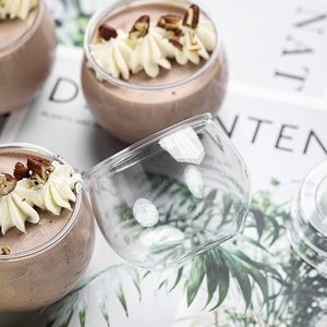 5.3 oz Mini món tráng miệng ly với thìa Sphere <span class=keywords><strong>Fish</strong></span> cup dùng một lần Vòng Bát nhựa nhỏ rõ ràng Parfait bát cho Mousse bánh <span class=keywords><strong>pudding</strong></span> - Product Image 1