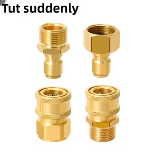 Adaptateur M22-15 en <span class=keywords><strong>laiton</strong></span> pour machine de nettoyage de tuyaux PVC, vente en gros transfrontalière, connecteur rapide pour pistolet à eau haute pression et <span class=keywords><strong>tuyau</strong></span> d'<span class=keywords><strong>arrosage</strong></span> - Product Image 4