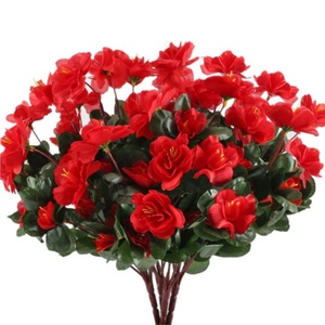 ดอกไม้ประดิษฐ์พืชสําหรับฤดูใบไม้ผลิดอกไม้ผ้าไหม Azalea สําหรับหม้อชาวไร่นอกระเบียงลานระเบียงสวนลานตกแต่งบ้าน - Product Image 1
