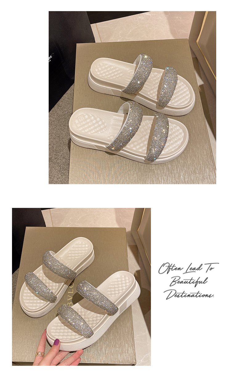 2023 Summer Casual Sandals Ladies Sponge Thick Bottoming Beach Sandals Slippers