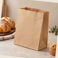 Sacs en papier kraft personnalisés imprimés SOS sans poignées pour l'emballage des services de restauration quotidienne des cafés, vente en gros, approvisionnement B2B