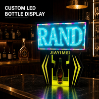 Support d'affichage de bouteilles LED en acrylique personnalisé en gros pour usine, glorificateur de bouteilles lumineux, présentoir à vin avec logo personnalisé, présentoir VIP
