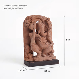 Sculpture de Ganesha |   Réplique d'art de temple du dieu éléphant hindou du Xe siècle, Musée d'art - Product Image 5