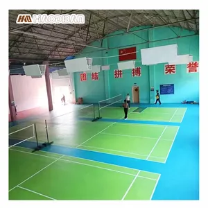 Hijau Biru 3mm vinil olahraga lantai untuk Badminton PVC Badminton lantai Roll olahraga dalam ruangan tikar lantai