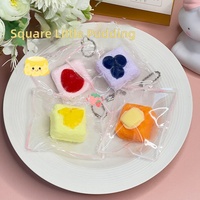 Vente en gros de Squishies en silicone mignons en forme de pudding carré, jouet anti-stress à texture boueuse à récupération lente