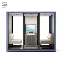 Cápsula de prueba de sonido con muebles para 6 personas Oficina Sala de reuniones Cabina Reducción de ruido Cápsulas de oficina
