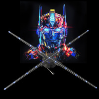 Machine publicitaire de ventilateur 3D accrocheuse de 100cm avec un effet vif pour les caractéristiques d'affichage holographique LED haute définition