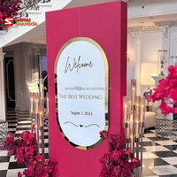 Panneau de bienvenue de mariage personnalisé avec logo noir et nom en LED, toile de fond pour décoration de mariage