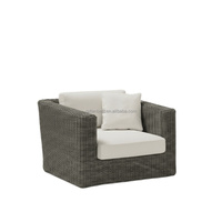Chaise longue en rotin d'aluminium moderne et durable pour jardin et usage extérieur