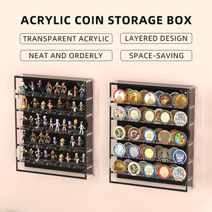 Dernier support de stockage commémoratif noir acrylique moderne pour pièces de monnaie de jeu présentoir pour badge support <span class=keywords><strong>mural</strong></span> pour salon - Product Image 4