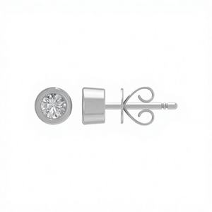 Boucles d'oreilles fines en or blanc 10K certifié, serties de diamants, style vintage, pour fêtes, mariages, cadeau d'anniversaire - Product Image 1