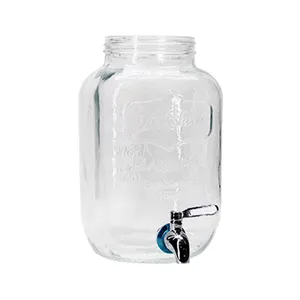 Good Quality Beverage Water Jug Custom Dispenser Glass Jar With Faucet