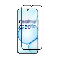 Protecteur d'écran en verre trempé transparent 9H 2.5D avec colle intégrale, film protecteur haute transparence pour Realme C100