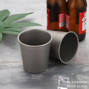 TA1 Pure Titanium Antibacterial Rust-Free Beer Mug 300ml 500ml Lightweight Portable Camping <b>Drinkware</b> - Product Image 3