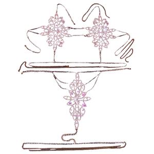 2025 New DS High-end Padrão Banhado A Ouro Corpo De Jóias De Luxo Boate Festa Sexy Brilhante Biquíni Terno Com Strass - Product Image 4