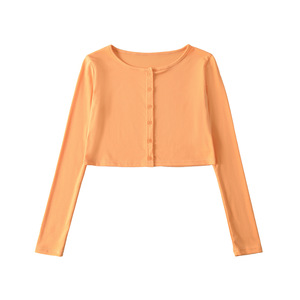 Cardigan Corto Sexy e Chic per Donna, Leggero e Traspirante, Elasticizzato in Quattro Direzioni, Vestibilità Aderente - Top a <span class=keywords><strong>Maniche</strong></span> <span class=keywords><strong>Lunghe</strong></span> per Inizio Autunno - Product Image 6