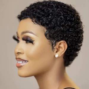 Perruque Courte <span class=keywords><strong>Coupe</strong></span> Pixie pour Femmes Noires <span class=keywords><strong>Afro</strong></span> Court Naturel Noir pour Femmes Noires Perruques Pixie Courtes - Product Image 1