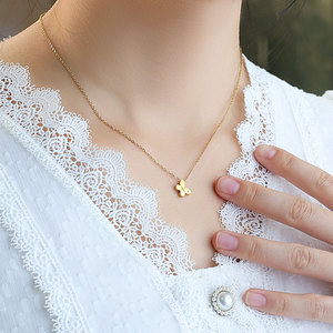 จี้สร้อยคอแฟชั่นรูปผีเสื้อประดับเพชร ชุบทอง 14k 18k ทำจากสแตนเลส 316L สำหรับผู้หญิง ขายส่ง - Product Image 3
