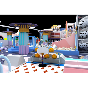 Macaron Theme Naughty Castle Kids Soft Play Sets Play House Games Plastic <b>Slide</b> <b>Indoor</b> Playground White Ball Pit - Product Image 2