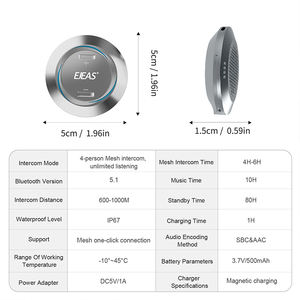 Ejeas bán buôn sản phẩm mới không thấm nước trượt tuyết intercom S2 Tai nghe không dây lưới nhóm Walkie Talkie <span class=keywords><strong>Microphone</strong></span> BackCountry trượt tuyết - Product Image 4