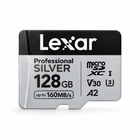 Kartu Memori Flash TF Lexar Professional SILVER 128GB Kelas 10 UHS-I U3 V30 A2 Kecepatan Tinggi 160MB/s