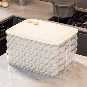 Caja para dumplings de plástico de calidad alimentaria, rectangular, apta para congelador, con tapa hermética y clip para refrigerador, contenedor de almacenamiento para conservar la frescura. - Product Image 3