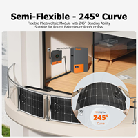 Panneau solaire flexible monocristallin 12V 18V 100W 120W 200W étroit ETFE pour lampes de vidéosurveillance et éclairage public