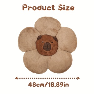 Coussin en peluche Capybara fleur, design animal en peluche, coussin universel toutes saisons, support lombaire pour voiture, décoration intérieure - Product Image 3