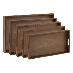 ชุดถาดไม้ทำมือคุณภาพดีที่สุด ทำจากไม้มะม่วงธรรมชาติ ปลอดภัยสำหรับอาหาร ชุดถาดเสิร์ฟ 5 ใบ เหมาะสำหรับโรงแรม ร้านอาหาร และใช้เป็นของขวัญ - Product Image 1