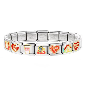 Mode doré amour coeur maison Sexy lait thé tasse femmes hommes en acier inoxydable bijoux breloques italien lien Fit 9mm bracelet à bricoler soi-même - Product Image 2