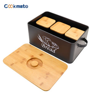 Set di decorazioni Country della fattoria Vintage nero quadrato in metallo scatola di <span class=keywords><strong>latta</strong></span>/scatola per il pane/contenitore da tè per la casa scatole di immagazzinaggio della cucina - Product Image 2