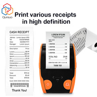 QUNSUO QS5806 Printer Thermal portabel, Printer tagihan POS termal kompatibel dengan beberapa aplikasi nirkabel Mini 58mm Printer Label penerimaan