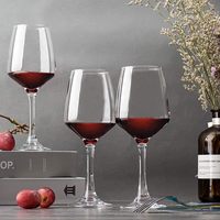 Vente en gros de verres à vin rouge sur pied de couleur avec logo personnalisé Lot de 6 verres durables transparents de 12oz sans plomb et classiques