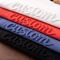 T-shirt personnalisé tendance Hip Hop de luxe, t-shirt 3D embossé 100% coton, surdimensionné, lourd, graphique, pour hommes