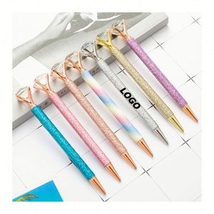 Diamond Sparkle <b>Pen</b>: Elegant Metal Ballpoint with Glitter & Custom Logo for Promotional Gifts - Product Image 1