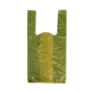 Sacchetto biodegradabile per la spazzatura per animali domestici di colore con amido di mais Pla compostabile sacchetto per cacca con coulisse t-shirt sacchetto per rifiuti di cane