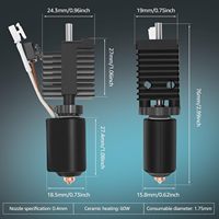 ThxPrint Kit Hotend Blok Pemanas Keramik untuk Printer 3D K2 Plus Kit Hotend Pencetakan Aliran Tinggi Terintegrasi Semua Logam