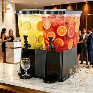 Distributeur de boissons en plastique de qualité commerciale, de qualité alimentaire, à 2 robinets, électrique, refroidissant, de comptoir, multi-tension, finition plastique lisse - Product Image 1