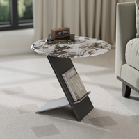 Table d'appoint ronde de style minimaliste italien pour salon, petite table haut de gamme, style moderne, petite table d'appoint en fer