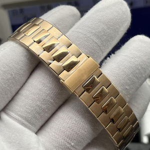 นาฬิกาผู้ชายหน้าปัดสีดำและน้ำตาลสายสแตนเลสนาฬิกากลไกอัตโนมัติ - Product Image 4